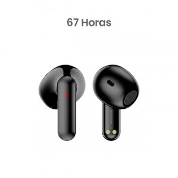 MOVISUN Earbox Super Negro - Audífonos Inalámbricos con 67h de Duración, Pantalla Digital LED, Bluetooth 5.3, Modo Juego Baja Latencia, Tipo C, Compatible iPhone y Android