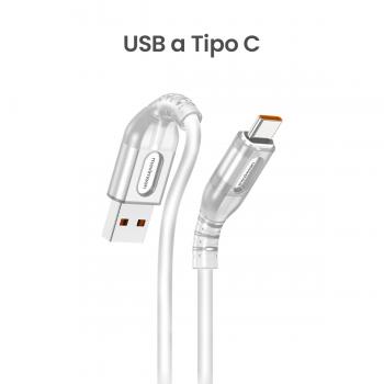 MOVIMOON AA 625 Plus Blanco – Cable de carga USB a tipo C, 1.5m, Carga Rápida 30W, Transferencia de Datos, Protección Antidoblez,  Cable Reforzado Antidobleces