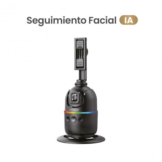 MOVISUN Tree Face 02 – Soporte Inteligente con Seguimiento Facial IA, Giro 360°, Soporte Celular Removible, Tornillo Universal 1/4, Autonomía hasta 11.5h, Base Fija y Control por Gestos