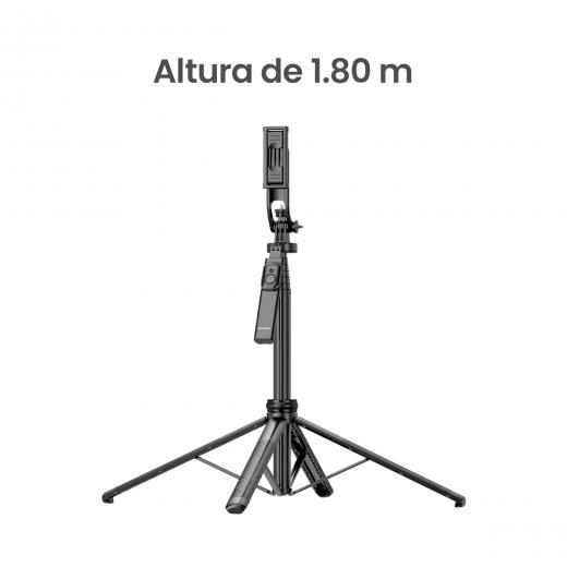 MOVISUN Tree T01 Negro – Trípode y Palo Selfie de hasta 1.8 m con Control Bluetooth, Giro 360°, Soporte Universal, Compatible iOS y Android