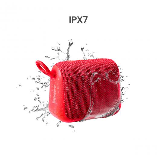 MOVISUN Power Mini Rojo – Parlante Acuático Bluetooth IPX7, 5W, Batería 2500 mAh, TWS, Radio FM y Micrófono Integrado