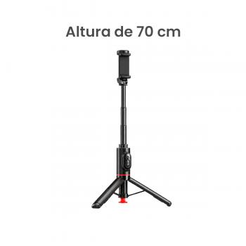 MOVISUN Tree T70 Negro - Trípode con Apertura Automática Auto Pop, Control Bluetooth Magnético 10m, Altura 73cm, Giro 360, Palo Selfie 2 en 1 para Celular iPhone y Android