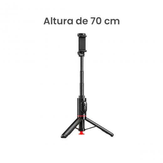 MOVISUN Tree T70 Negro - Trípode con Apertura Automática Auto Pop, Control Bluetooth Magnético 10m, Altura 73cm, Giro 360, Palo Selfie 2 en 1 para Celular iPhone y Android