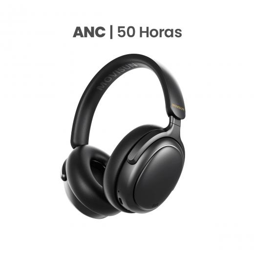 MOVISUN Urban Buds4 - Audífonos Vincha con ANC, 50H de Batería, Bluetooth 5.3, Modo Auxiliar 3.5mm, Diseño Plegable, Micrófono HD, Tipo C