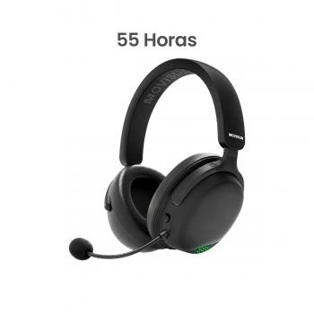 Movisun Urban Game - Audífonos Gamer BT 6.0, Dongle 2.4G y Cable USB, 55H de Batería, Micrófono Extraíble, Luces RGB, Carga Rápida y Diseño Plegable