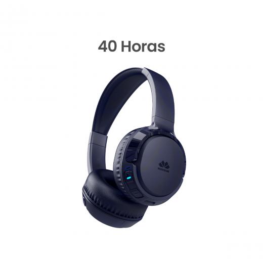 MOVISUN Urban Rock Azul Noche – Audífonos Inalámbricos de Vincha con 40h de Reproducción, Modo Juego, Bluetooth 5.3, Diseño Plegable, Micrófono y Botones Multifunción