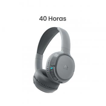 MOVISUN Urban Rock Gris – Audífonos Inalámbricos de Vincha con 40h de Reproducción, Modo Juego, Bluetooth 5.3, Diseño Plegable, Micrófono y Botones Multifunción