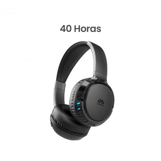 MOVISUN Urban Rock Negro – Audífonos Inalámbricos de Vincha con 40h de Reproducción, Modo Juego, Bluetooth 5.3, Diseño Plegable, Micrófono y Botones Multifunción