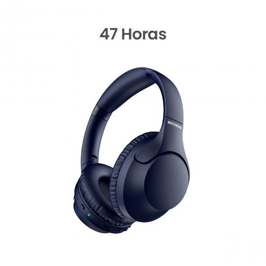 MOVISUN Urban Rock2 Azul – Audífonos Inalámbricos con Modo Bass, 47h de Reproducción, Bluetooth 5.3, Diseño Plegable y Controles Integrados