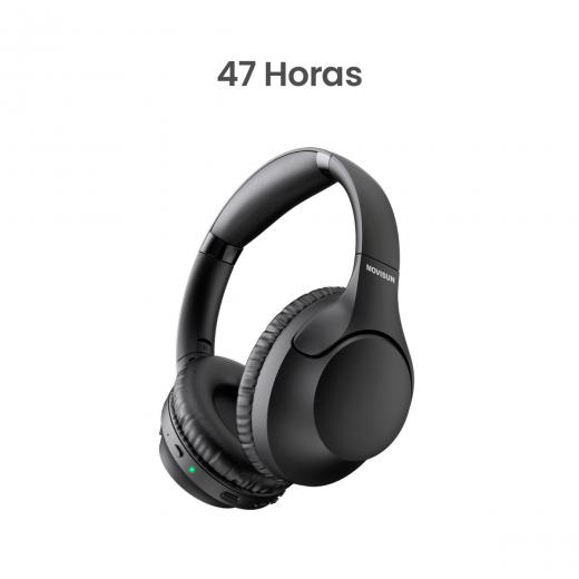 MOVISUN Urban Rock2 Negro – Audífonos Inalámbricos con Modo Bass, 47h de Reproducción, Bluetooth 5.3, Diseño Plegable y Controles Integrados