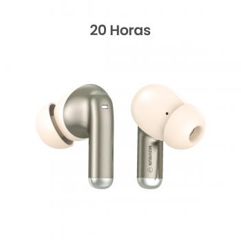 MOVISUN T 22 Dorado – Audífonos Inalámbricos Bluetooth con Control Táctil, 20h de Autonomía, Micrófono, Estuche Tipo C, Sonido Estéreo, Compatibles con Android y iPhone