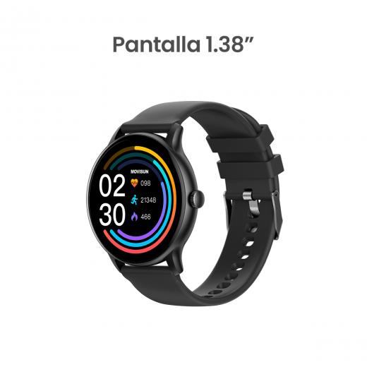 MOVISUN Watch One5 Negro - Smartwatch resistente al agua IP68 con llamadas, oxígeno en sangre y monitoreo deportivo para Android y iOS