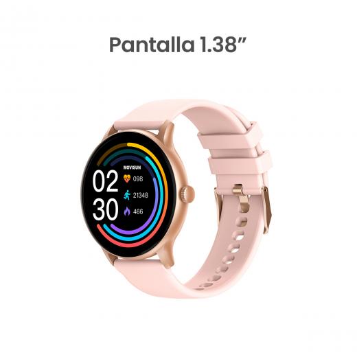 MOVISUN Watch One5 Rosado - Smartwatch resistente al agua IP68 con llamadas, oxígeno en sangre y monitoreo deportivo para Android y iOS