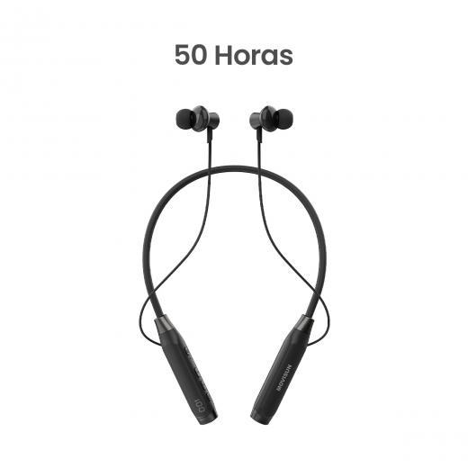 MOVISUN Flex Super5 Negro – Audífonos Bluetooth Collar con Pantalla Digital, 50h de Música, Micro SD, Control de Volumen y Botones Multifunción, Tipo C, Llamadas, Auriculares Magnéticos