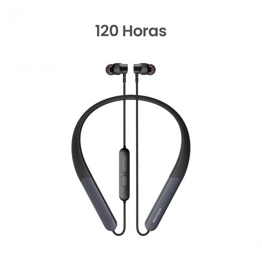 MOVISUN Flex Super6 Negro – Audífonos Collar Inalámbricos, 120H de Batería, Modo Juego, Magnéticos