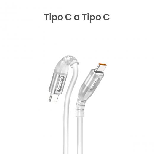 MOVIMOON Trend CC Plus Blanco – Cable de Carga Tipo C a Tipo C de 1.5m, Compatible con Laptops y Celulares USB-C, Carga Rápida 60W con Power Delivery, Transferencia de Datos, Cable Reforzado Antidobleces, Ideal para MacBook y smartphones