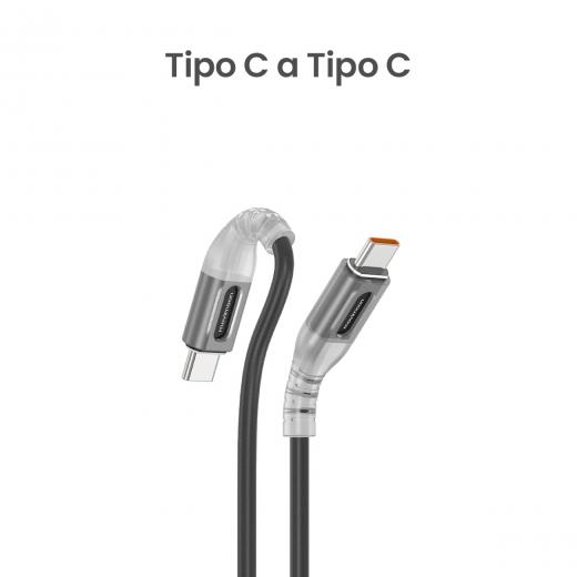 MOVIMOON Trend CC Plus Negro – Cable de Carga Tipo C a Tipo C Negro de 1.5m, Compatible con Laptops y Celulares USB-C, Carga Rápida 60W con Power Delivery, Transferencia de Datos, Cable Reforzado Antidobleces, Ideal para MacBook y smartphones