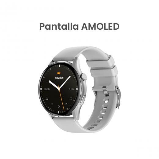 MOVISUN Smartwatch Watch One2 Gris – Pantalla AMOLED 1.43”, Llamadas Bluetooth, IP68, Control de Salud y Más de 100 Deportes