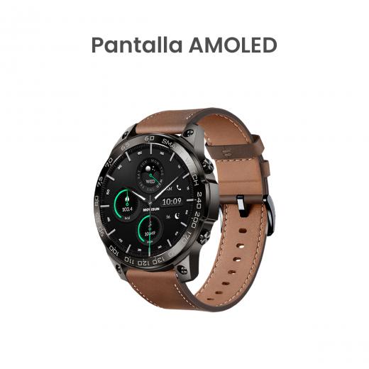 MOVISUN Smartwatch Watch One3 Marrón – Pantalla AMOLED 1.43 pulgadas, Metal Inoxidable, Llamadas Bluetooth, IP68, Funciones de Salud y Deportes
