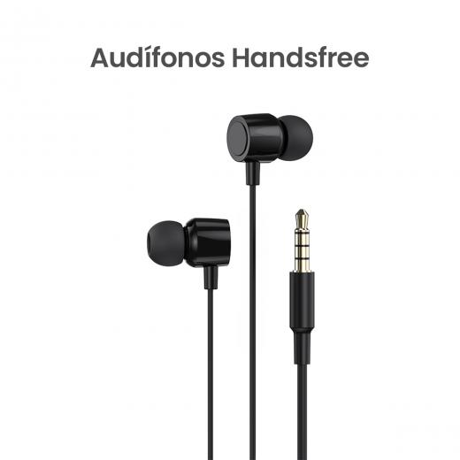 MOVISUN Chacha B2 Negro – Audífonos con Cable Jack 3.5 mm, Micrófono Incorporado, Control Deslizante de Volumen, Diseño Plastificado, 1.20 m
