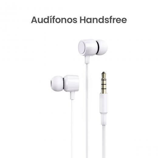 MOVISUN Chacha B2 Blanco – Audífonos con Cable Jack 3.5 mm, Micrófono Incorporado, Control Deslizante de Volumen, Diseño Plastificado, 1.20 m