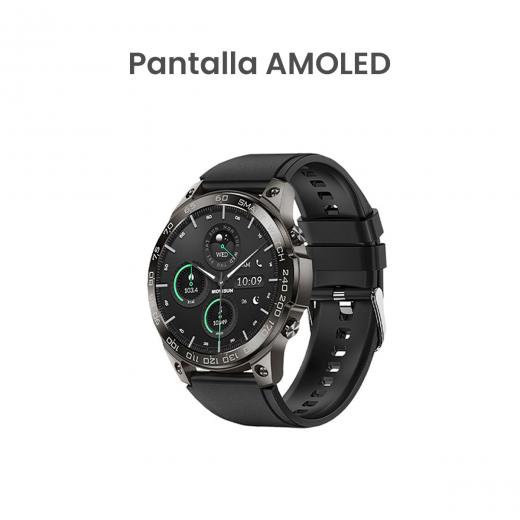 MOVISUN Smartwatch Watch One3 Negro – Pantalla AMOLED 1.43 pulgadas, Metal Inoxidable, Llamadas Bluetooth, IP68, Funciones de Salud y Deportes