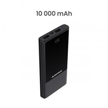 MOVISUN Power Bank Rocket P12 10000mAh Negro – Carga Rápida PD y QC hasta 22.5W, 3 Salidas Simultáneas (USB + Tipo C), Pantalla Digital LED, Compacto y Portátil, Ideal para Viajes y Uso Diario