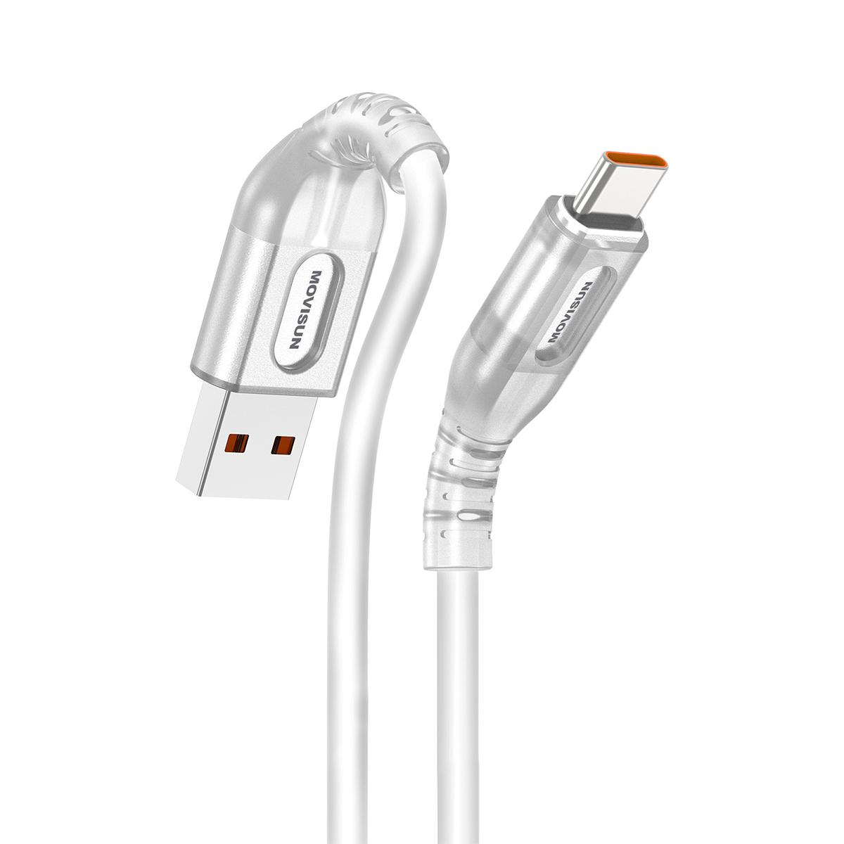 MOVISUN AA 625 Plus Blanco – Cable de carga USB a tipo C, 1.5m, Carga Rápida 30W, Cable Reforzado Antidobleces