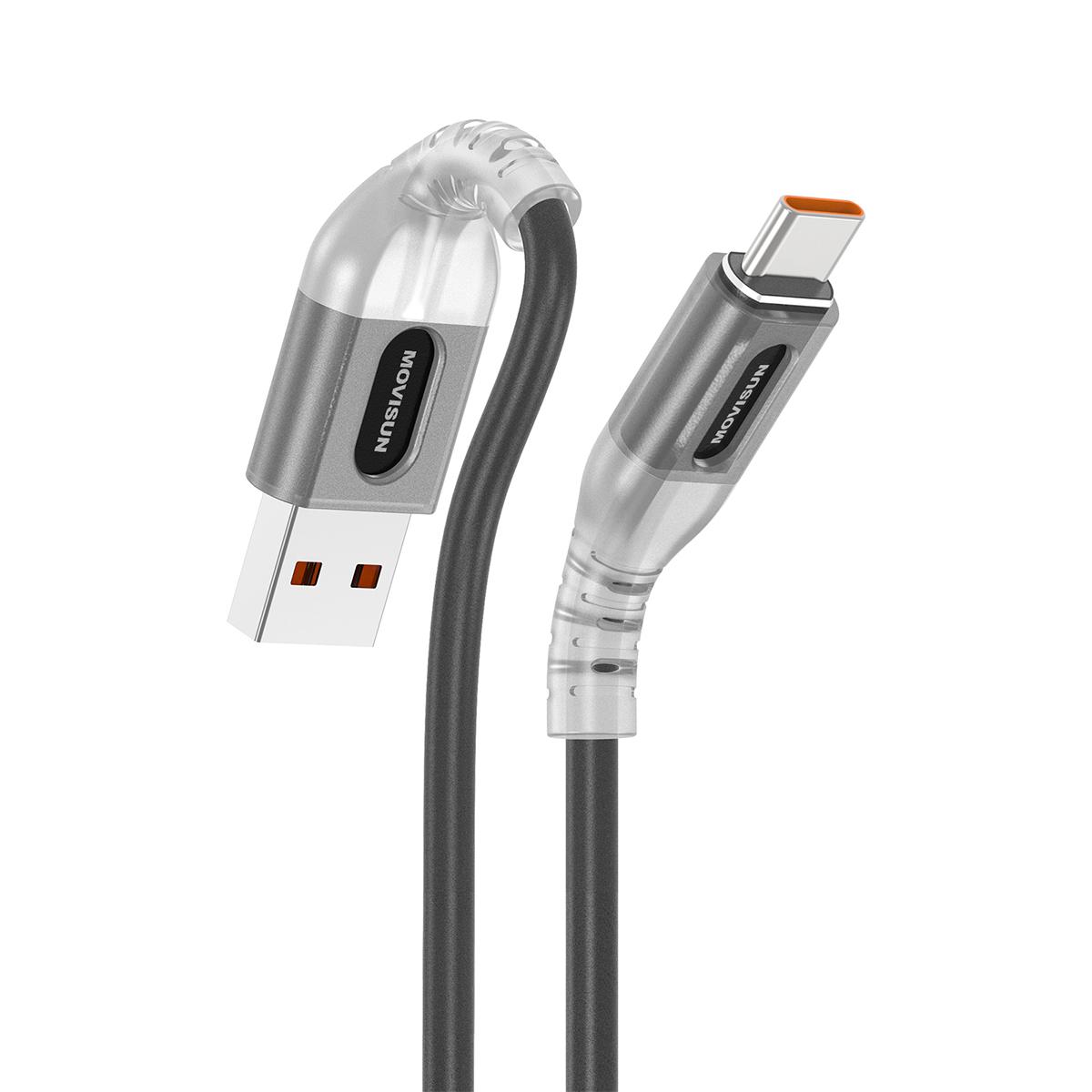 MOVISUN AA 625 Plus Negro – Cable de carga USB a tipo C, 1.5m, Carga Rápida 30W, Cable Reforzado Antidobleces