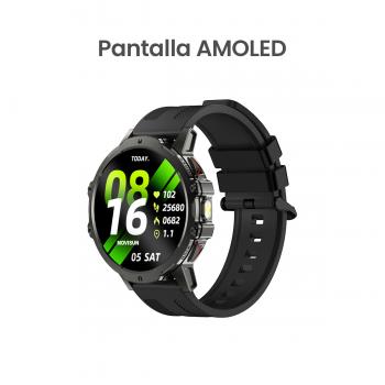 MOVISUN Watch One Max Negro - Smartwatch con Pantalla AMOLED 1.75”, Batería 1000mAh hasta 15 Días, Llamadas Bluetooth, Linterna SOS, +100 Modos Deportivos y Resistencia 3 ATM