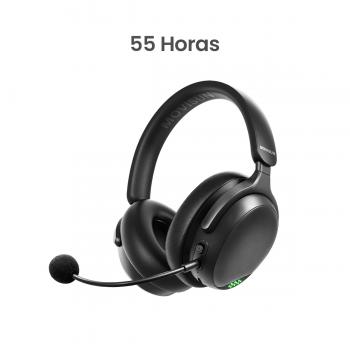 Movisun Urban Game - Audífonos Gamer BT 6.0, Dongle 2.4G y Cable USB, 55H de Batería, Micrófono Extraíble, Luces RGB, Carga Rápida y Diseño Plegable