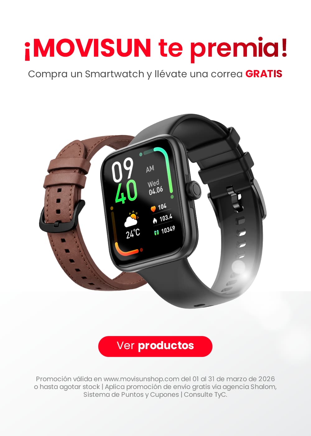 Compra un SmartWatch y llevate una Correa Gratis