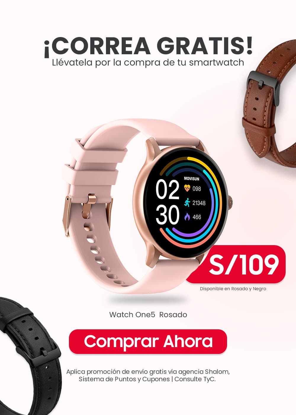 Compra un SmartWatch y llevate una Correa Gratis