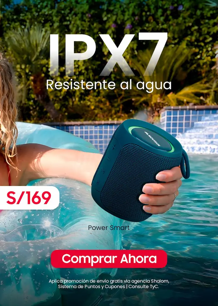 MOVISUN Power Smart Azul – Parlante Bluetooth Acuático IPX7, 16W