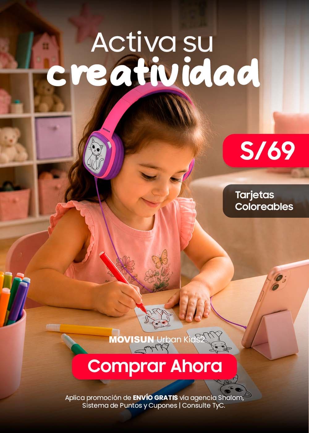 Movisun Urban Kids2 - Audífonos para niños
