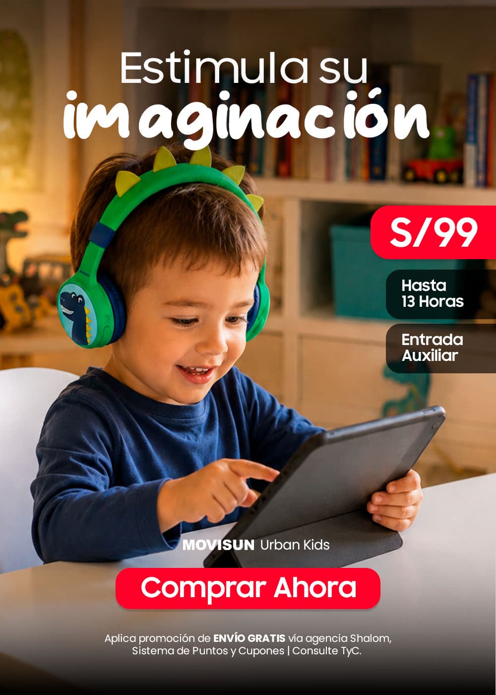 Movisun Urban Kids - Audífonos para niños