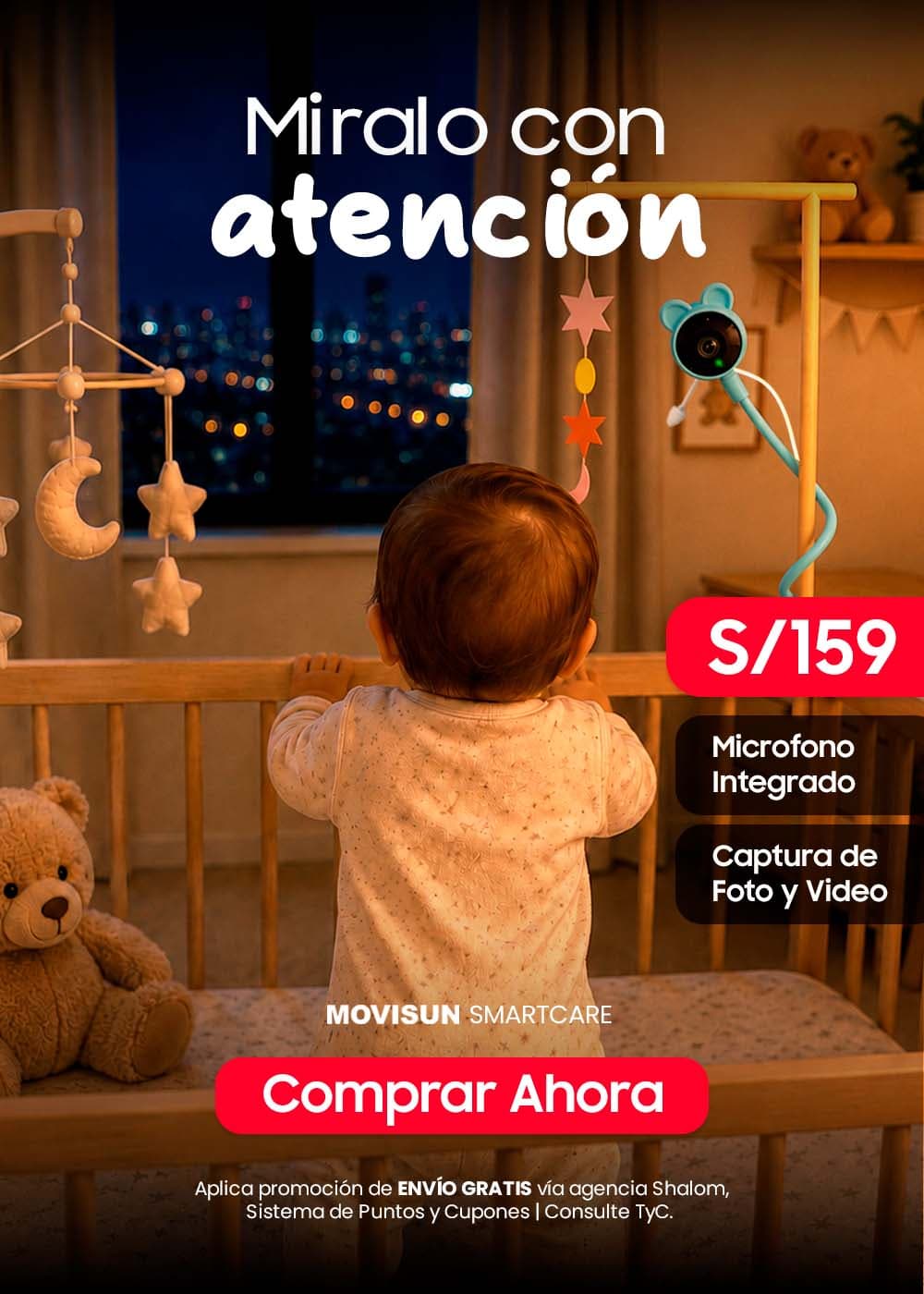 MOVISUN SmartCare – Cámara Monitor WiFi Inteligente para Bebé con Detección de Llanto