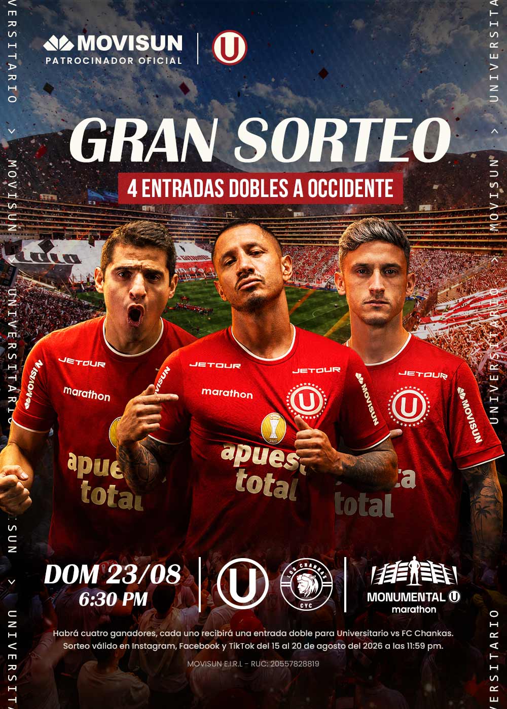 Sorteo Universitario vs Los Chankas